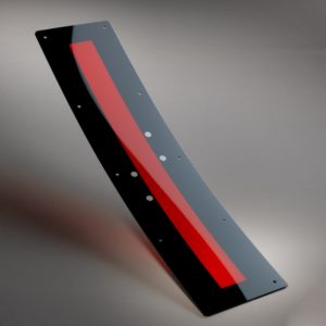 Red smoked polycarbonate (PC) trolley deflector